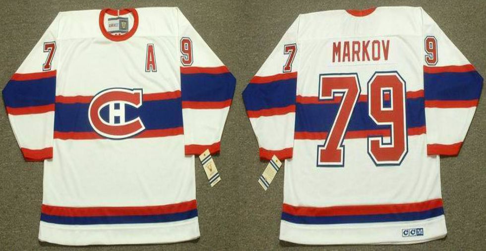 2019 Men Montreal Canadiens #79 Markov White CCM NHL jerseys->montreal canadiens->NHL Jersey